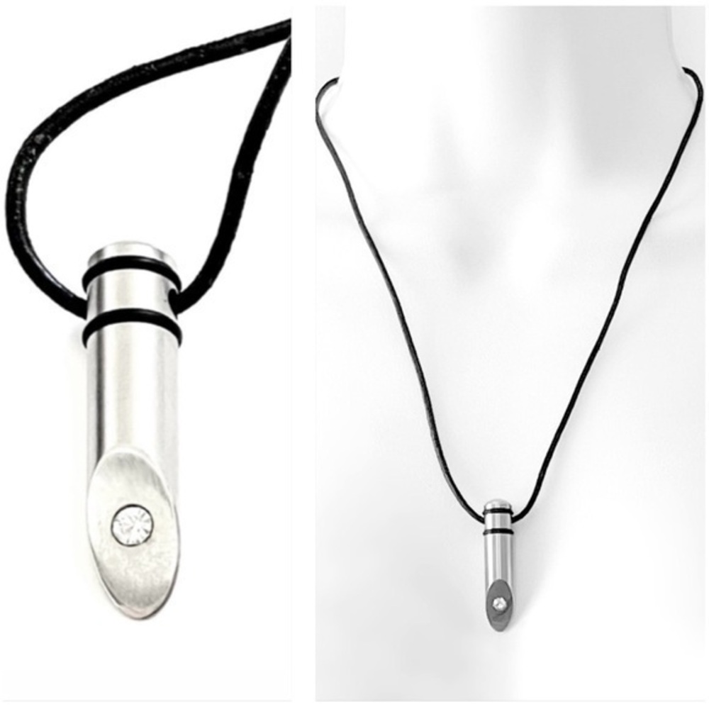 Diamond Bullet Pendant Necklace!